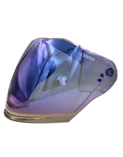 SMK 3/4安全帽 配件 GTJ 專用電鍍片－紫藍(多層膜)